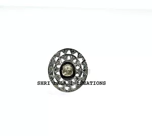 Natürlicher Rosenschnitt Diamant 925 Sterlingsilber Ring Schmuck - Bild 1 von 2