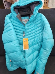 Champion Girls Blue Winter Puff Jacket XL (14/16), Gray Fleece Lining - Picture 1 of 3