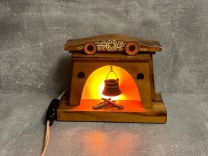 Wooden table lamp Soviet, fireplace. - Picture 1 of 10