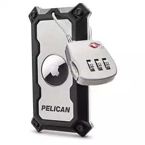 Pelican AirTag Tracker Blocco Bagagli Alluminio Spazzolato Titanio Spazzolato - Foto 1 di 6