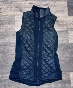 Chaleco Acolchado Athleta Talla XXS Azul Lados Elásticos Relleno de Poli Ajustado Invierno Correr - Imagen 1 de 7