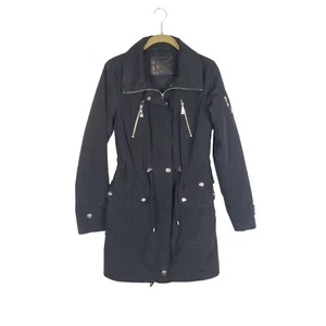 Dawn Levy Black Jacket Convertible Rain Parka Trench Coat Removable Liner XS - Picture 1 of 8