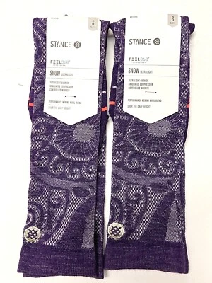 2 Pair Stance Illuminate UL Snow Socks NWT Sz S 5-7.5 Over Calf Merino Blend - Imagem 1 de 4