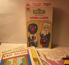 Vintage 70s Sesame Street See and Know Word Cards Spanish Words Included 1978