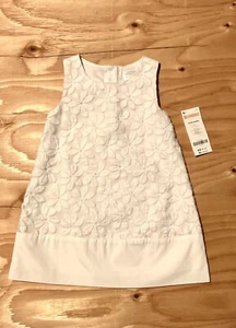 Gymboree ärmelloses Kleid mit Blumenspitze Overlay, weiß - Größe 12/18 Monate (neu mit Etikett) - Bild 1 von 5