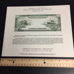 BEP, Intaglio Prints, ($10, $20, $500), Set of 3 - Picture 1 of 6