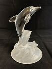 Glass Figurine Dolphin Cristal D'Arques France Crystal Clear Animal  6 1/4
