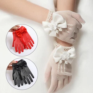 Women Stage Performance Gloves Lace Bridal Gloves Wedding Etiquette Fishing Net - Picture 1 of 17