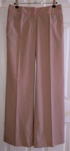 Pantalones de vestir EXPRESS rosa/beige a rayas CORRESPONSAL pierna ancha elásticos (4) nuevos sin etiquetas - Imagen 1 de 4