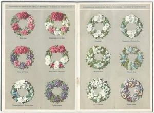 French Porcelain Cemetery Grave Funeral Wreath 1920 Trade Catalog Mourning - Imagen 1 de 6