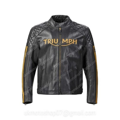 Nueva chaqueta de cuero Triumph Motorrad Racing, chaqueta de cuero para motocicl - Imagen 1 de 4