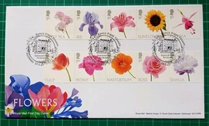2023 FLOWERS Set of 10 With King Charles Head on FDC Highgrove Tetbury postmark - Picture 1 of 2