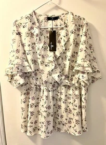 NEW Agnes Orinda Flowy Light Weight Floral Tunic Blouse ~ Size 1X - Picture 1 of 5