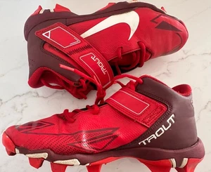Scarpe sportive Nike Fastflex Trout Baseball rosse tacchetti giovanili ~ taglia 6 anni - Foto 1 di 12