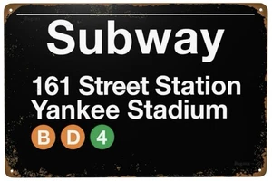 YANKEE STADIUM SUBWAY TIN SIGN EXIT NEW YORK BASEBALL STADIUM HOME RUN - Picture 1 of 1