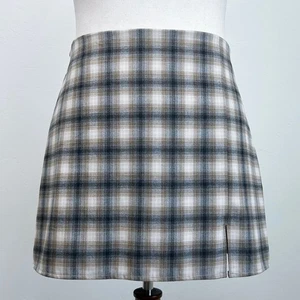 Old Navy Plaid Flannel Side Slit Mini Skirt - Picture 1 of 7