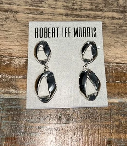 Robert Lee Morris Soho Sculptural Double Drop Earrings In Silver - Picture 1 of 1