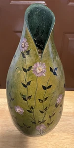 Vtg West African (Cameroon) Hand Etched/Painted Gourd Vase signed by B. Larkum - Picture 1 of 4