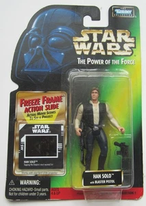 Star Wars Han Solo Power of Force 1997 Action Figure Freeze Frame NUOVO Green Card - Foto 1 di 2