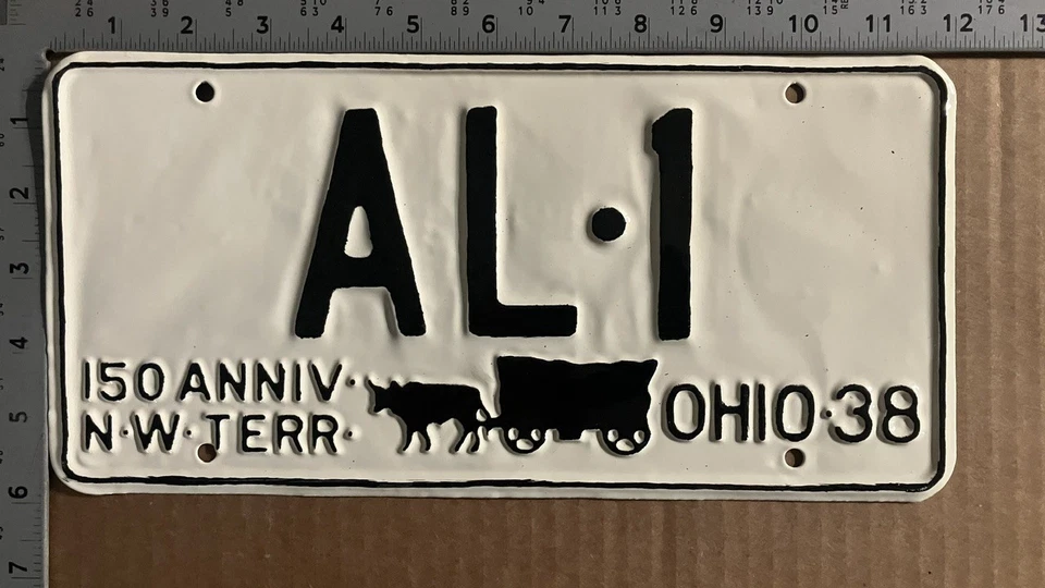 1938 Огайо номерной знак AL-1 YOM DMV АЛАН АЛЬБЕРТ номер один отличный подарок 18443 - Изображение 1 из 1