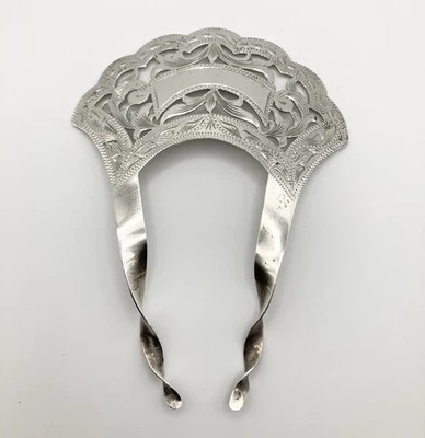 Sterling Silver Hair Comb Mexico 925 – Vintage Ornate Decorative Comb - image 1 of 4