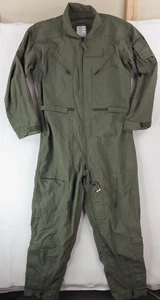 US Military CWU-27/P Flight Suit Coveralls Mens 46L Green Fire Resistant Aramid - Picture 1 of 15