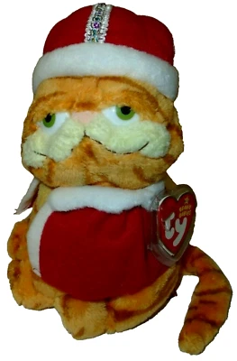 Juguete de peluche Ty Beanie Baby - SU MAJESTAD el gato (GARFIELD)(7 pulgadas) MWMTs Foto 1 de 4