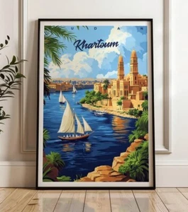 Khartoum Travel Poster - Sudan Wall Art Print, Illustration Poster, Artwork - Picture 1 of 3