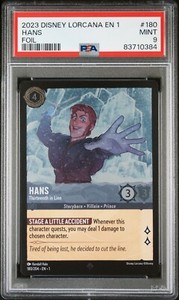 2023 DISNEY LORCANA TCG The First Chapter HANS Super Rare FOIL #180 MINT PSA 9
