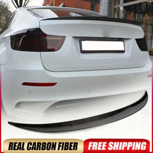 Fit For BMW X6 E71 SUV 2008-2014 Carbon Fiber Rear Boot Trunk Spoiler Wing Lip - Picture 1 of 15