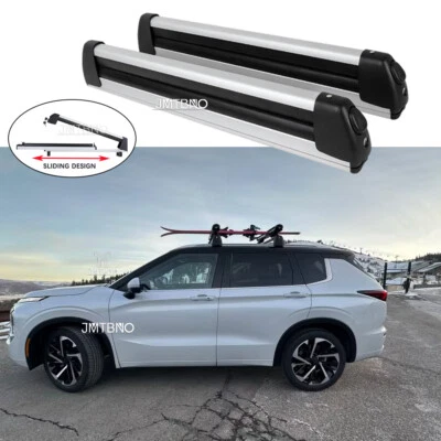 Barras transversales de aluminio para esquí snowboard para coche para Mitsubishi Outlander Foto 1 de 4