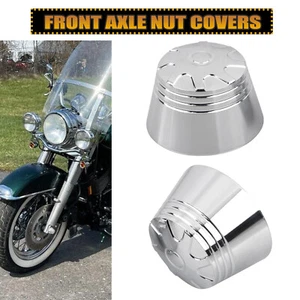 Tapa de cubierta de tuerca de eje delantero cromada para Harley Dyna Heritage Softail Sportster 883 - Imagen 1 de 11