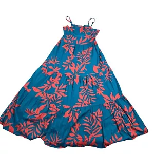 Old Navy Dress Womans Size Small Blue Sundress Tropical Colorful Lined Empire - Picture 1 of 19