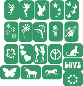 60 x Girls Body Art, Face paint Glass Etching Glitter Stencil Art Drawing - Picture 1 of 6