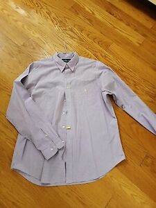 Polo Ralph Lauren Shirt Mens XL Classic Fit Button Down Purple Plaid Shirt