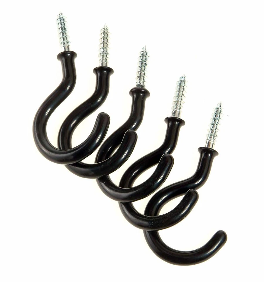 Ganchos de teto Amertac 514BLCC revestidos de vinil preto pacote com 10 novos (10 peças) - Imagem 1 de 1