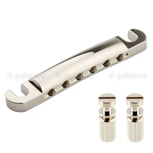NEW Gotoh Stop Tailpiece w/ USA Thread Studs for Gibson® USA Guitars - NICKEL - Picture 1 of 3