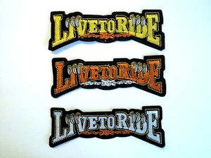 1x Live To Ride Biker Patches Embroidered Cloth Badge Applique Iron Sew On - Picture 1 of 7