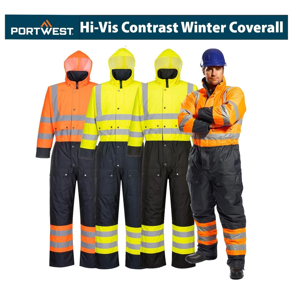 PORTWEST Hi-Vis Contrast Winter Coverall S485 - Image 1 of 1