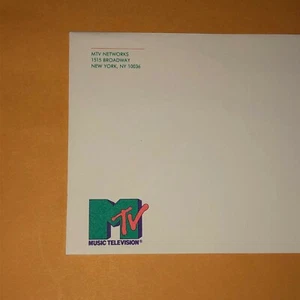 Vintage MTV Music Television Envelope Unused Stationery Logo Cable TV Channel - Picture 1 of 3