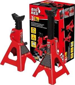 BIG RED T43002A Torin Steel Jack Stands Double Locking 3 Ton 6,000 lb Used - Imagen 1 de 4