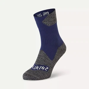 SealSkinz Bircham Waterproof All Weather Ankle Length Socks - Blue / Grey Marl