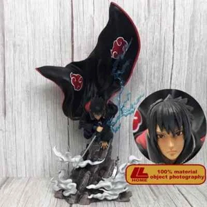 Anime Ninja Shippuuden Uchiha Sasuke Akatsuki Fight Cloak Big Figure Toy Gift - Picture 1 of 4