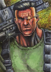 CABLE X-MEN MARVEL Skizzenkarte Original Kunst Chris McJunkin  - Bild 1 von 3