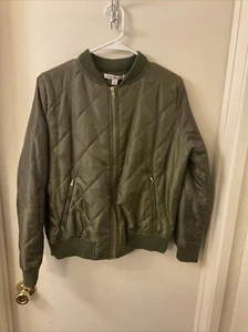 Chaqueta Bomber Say What L Verde Oliva, Chaqueta Poliéster con Cremallera, Cálida - Imagen 1 de 12