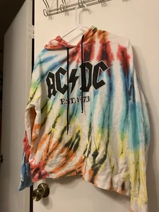 Felpa con cappuccio AC/DC Music/Concert Tie-dye - Unisex Medium spedizione gratuita - Foto 1 di 4