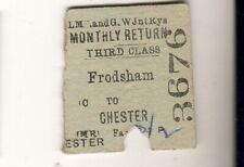 Railway  ticket LMS&GWJR Frodsham - Chester 1957