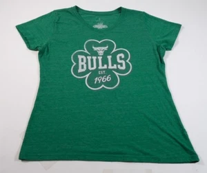 Fanatics Women's Chicago Bulls Green Four Leaf Clover Graphic T-Shirt Sz XL - Picture 1 of 5
