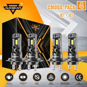 AUXBEAM H7 LED Headlights Conversion Kit Hi&Low Beam 6500K Bright White 2023 Q30 - Picture 1 of 12