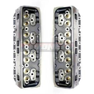 Pair Small Block Chevy Aluminum Bare Cylinder Heads SBC327 350 64/205cc Straight - Foto 1 di 12